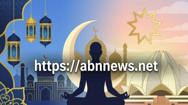 مقارنة رمزية بين صيام البهائيين وشهر رمضان المبارك تظهر مشرق الأذكار وفوانيس رمضان.