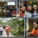 مجموعة متنوعة من الأشخاص يجلسون في قاعة اجتماعات واسعة خلال حدث مجتمعي