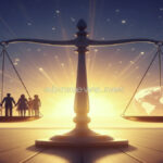 لوحة فنية تعبيرية تجسد العدالة والمساواة والكرامة الإنسانية للمرأة عالمياً.