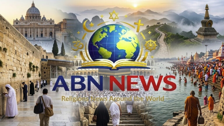 A collage of diverse religious journeys illustrating the guide comparing pilgrimage across world religions by ABN NEWS.