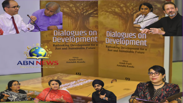 Rethinking Development for a Just and Sustainable Future book launch event by the Bahá’í Office featuring panel discussions and guest speakers.