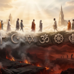 Heaven and hell in different religions represented through symbolic spiritual imagery
