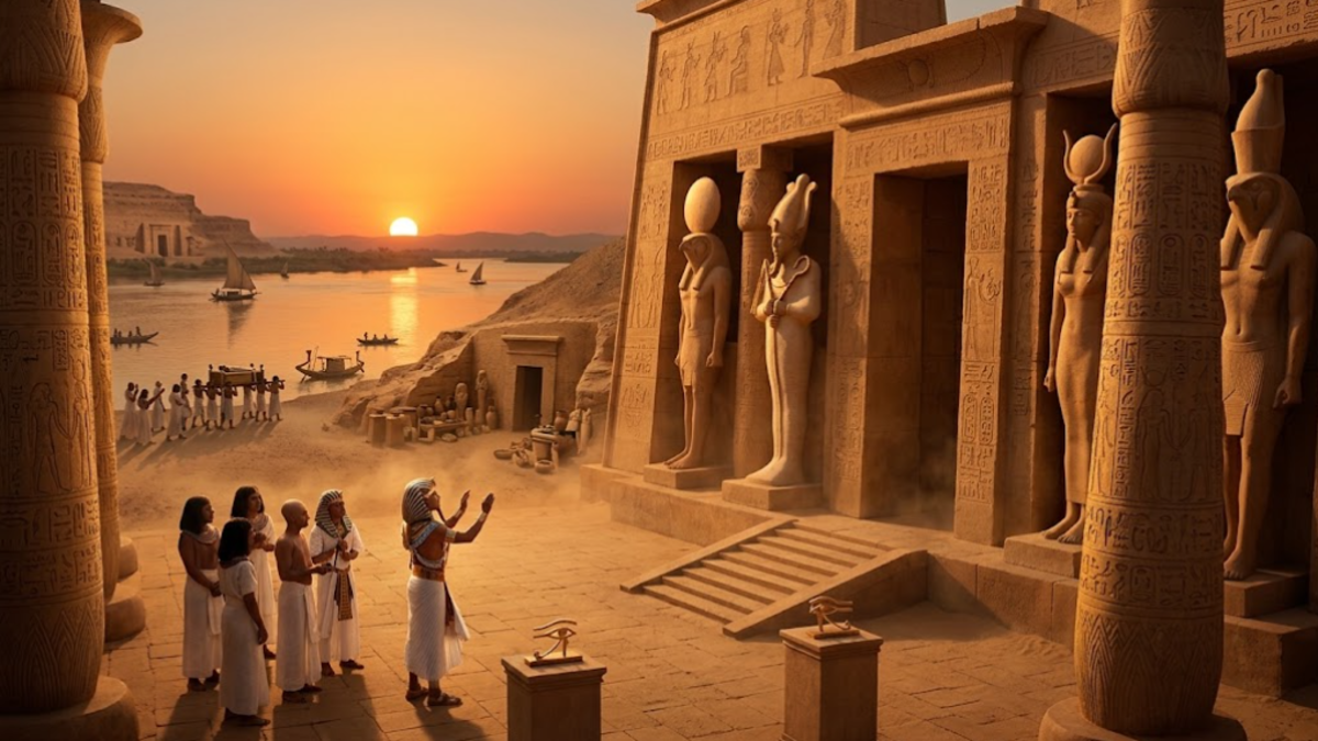 History of Ancient Egyptian Religion showing Egyptian gods, temples, and pharaohs