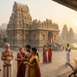 History of Hinduism depicted through ancient Indian temples, Hindu deities and Vedic traditions