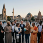 Religious Freedom Around the World represented by people of different faiths standing together