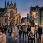 The Rise of Secularism in Europe with a historic European cathedral and diverse modern society