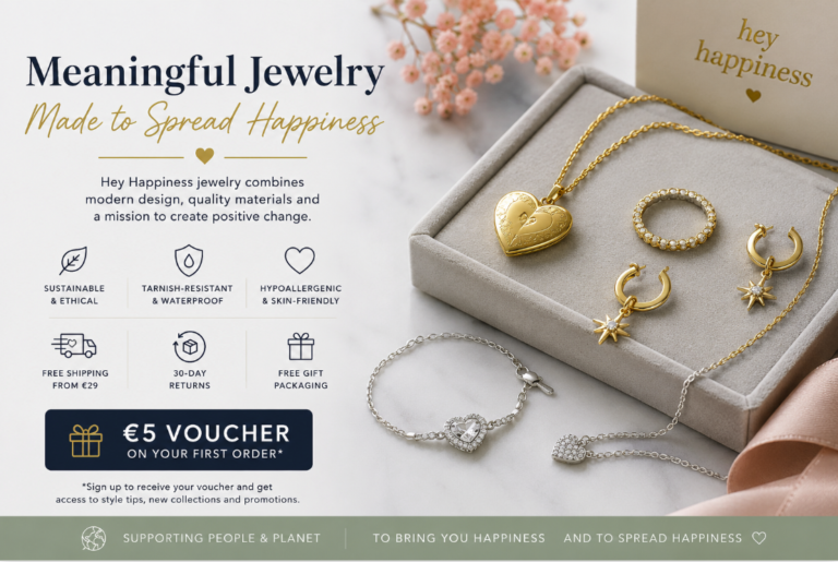 Hey Happiness jewelry featuring meaningful necklaces, rings and earrings