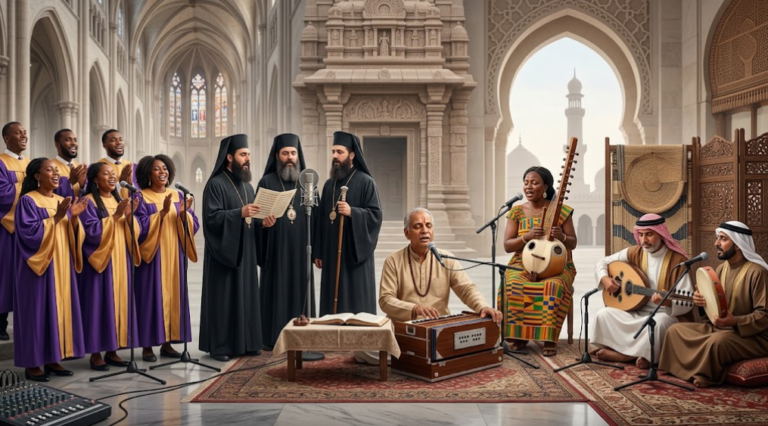 Religious Music Around the World featuring diverse sacred musicians and singers