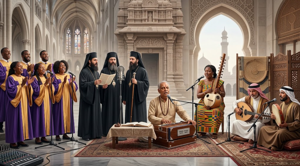Religious Music Around the World featuring diverse sacred musicians and singers