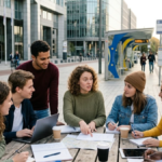 Young Europeans participating in a community discussion in Brussels